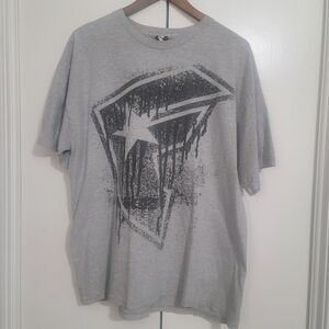 Famous Stars & Straps Grey Tee with Black Drip Graphic